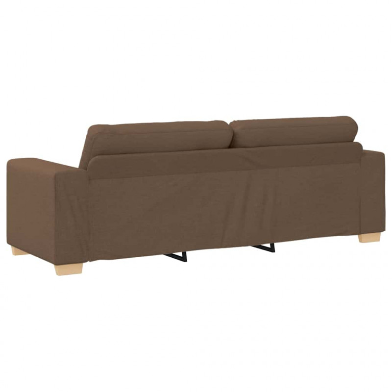 Sofa 3 pcs Brązowy 221 x 80 x 80 cm Tkanina lniana