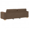Sofa 3 pcs Brązowy 221 x 80 x 80 cm Tkanina lniana