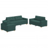 Sofa 3 pcs Ciemna zieleń 221 x 80 x 80 cm Tkanina lniana