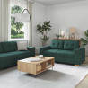 Sofa 3 pcs Ciemna zieleń 221 x 80 x 80 cm Tkanina lniana