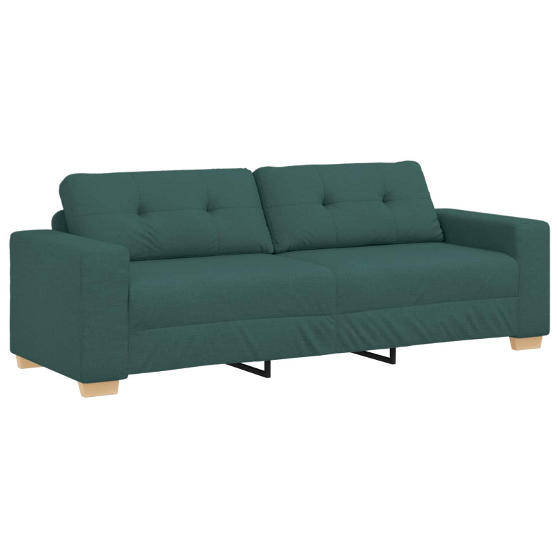 Sofa 3 pcs Ciemna zieleń 221 x 80 x 80 cm Tkanina lniana