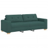 Sofa 3 pcs Ciemna zieleń 221 x 80 x 80 cm Tkanina lniana