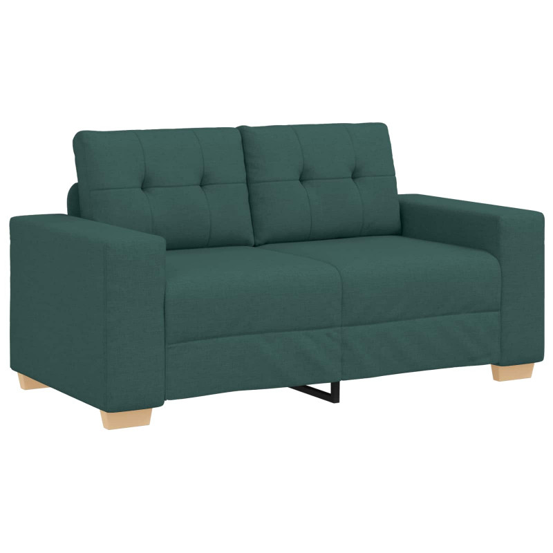 Sofa 3 pcs Ciemna zieleń 221 x 80 x 80 cm Tkanina lniana