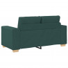 Sofa 3 pcs Ciemna zieleń 221 x 80 x 80 cm Tkanina lniana