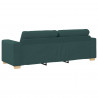Sofa 3 pcs Ciemna zieleń 221 x 80 x 80 cm Tkanina lniana