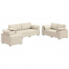 Sofa 2 pcs Beżowy 219 x 80 x 82 cm Tkanina lniana