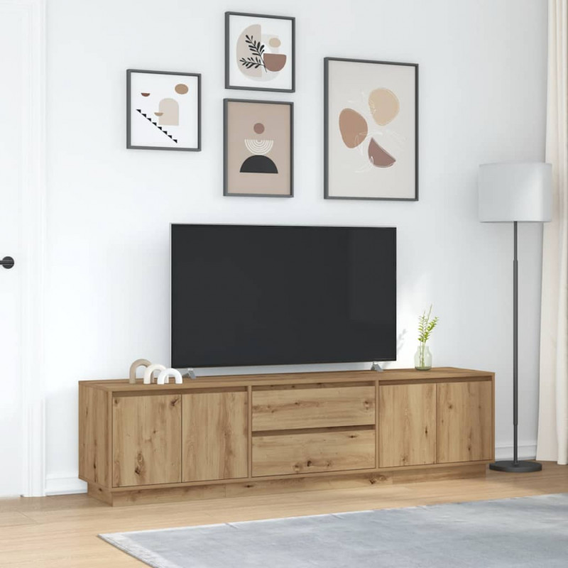 Szafka RTV z oświetleniem LED Dąb Artisan 193,5x41x50 cm