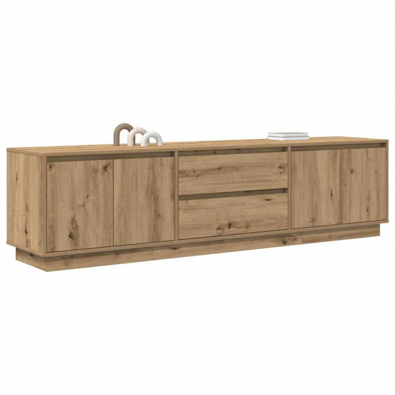Szafka RTV z oświetleniem LED Dąb Artisan 193,5x41x50 cm