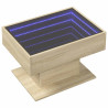 Stolik kawowy z LED, dąb sonoma, 70x50x45 cm