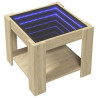 Stolik kawowy z LED, dąb sonoma, 53x53x45 cm