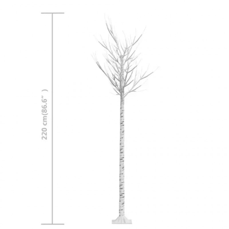 Wierzba z oświetleniem, 220 ciepłych białych LED, 2,2 m
