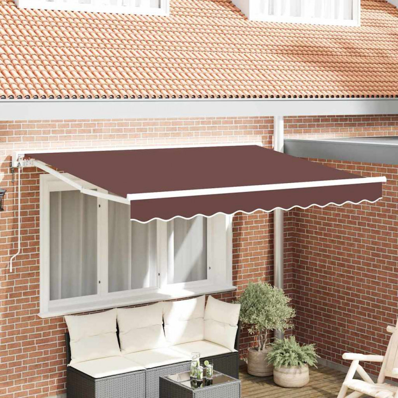 Rama markizy Brązowy 350 x 200 cm Poliester z powłoką PU