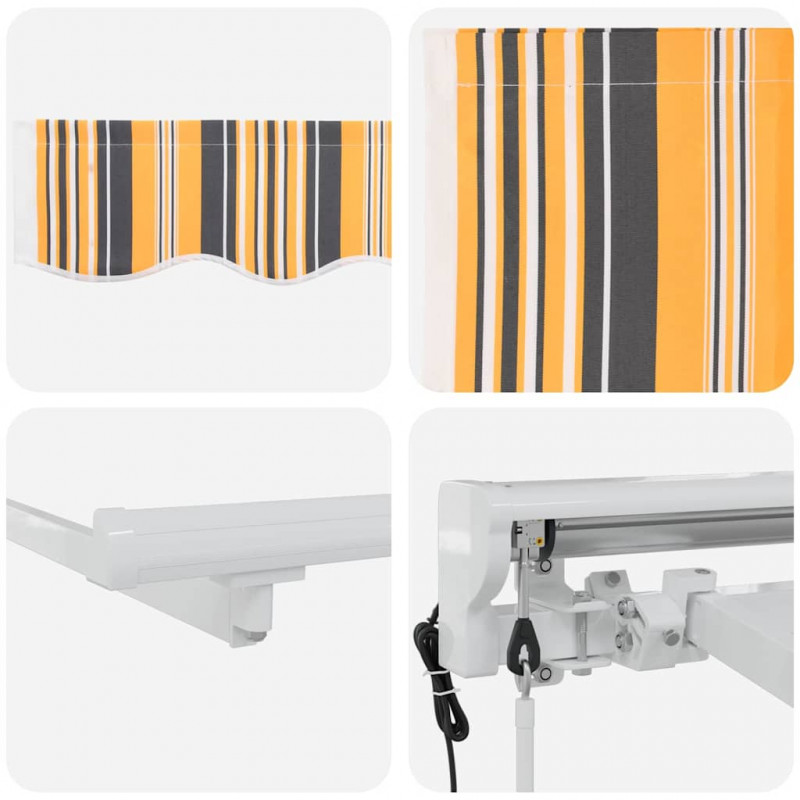 Rama markizy Żółty i Szary 350 x 200 cm Poliester z powłoką PU
