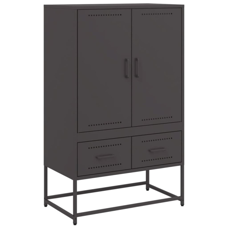 Szafka, czarna, 68x39x111,5 cm, stal