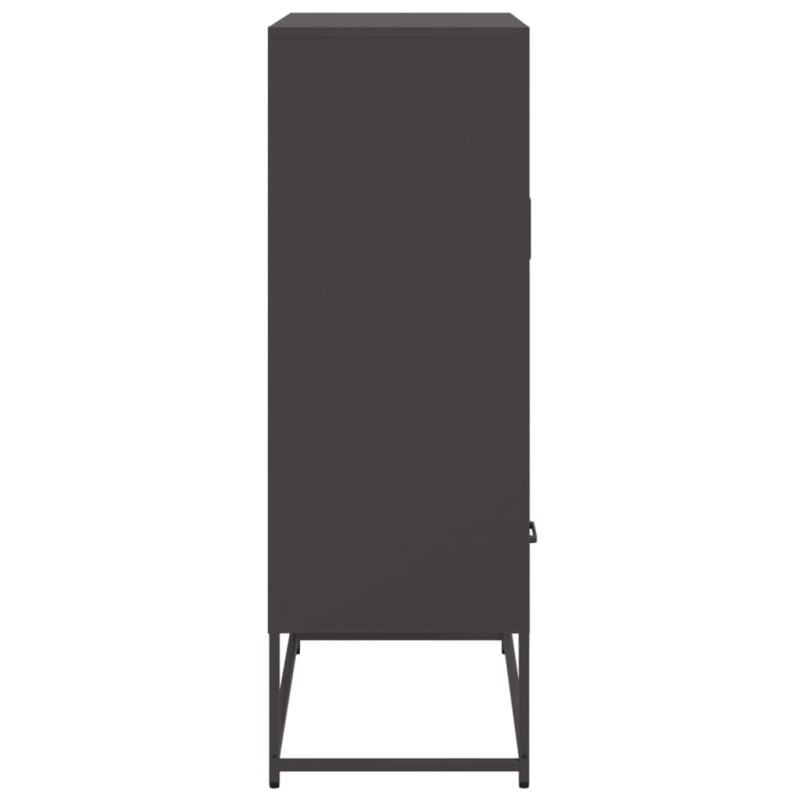 Szafka, czarna, 68x39x111,5 cm, stal