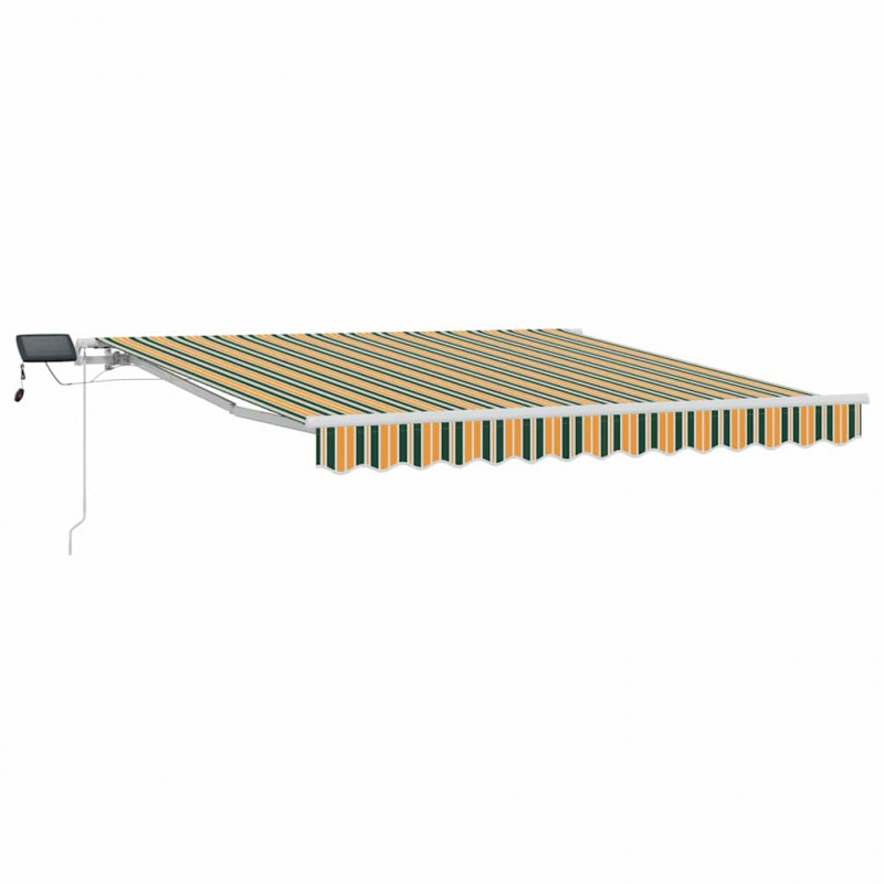 Markiza zwijana Zielony i żółty 300 x 250 cm Tkanina i Stal