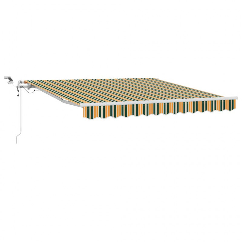Markiza zwijana Zielony i Żółty 300 x 250 cm Poliester i Metal