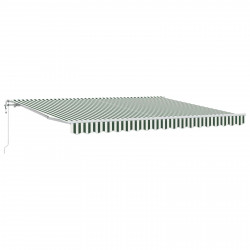 Elektryczna Rozkładana Markiza Zielony i Biały 400 × 300 cm