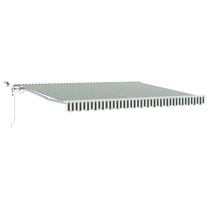 Markiza zwijana Zielony i Biały 400 × 300 cm Poliester i Metal