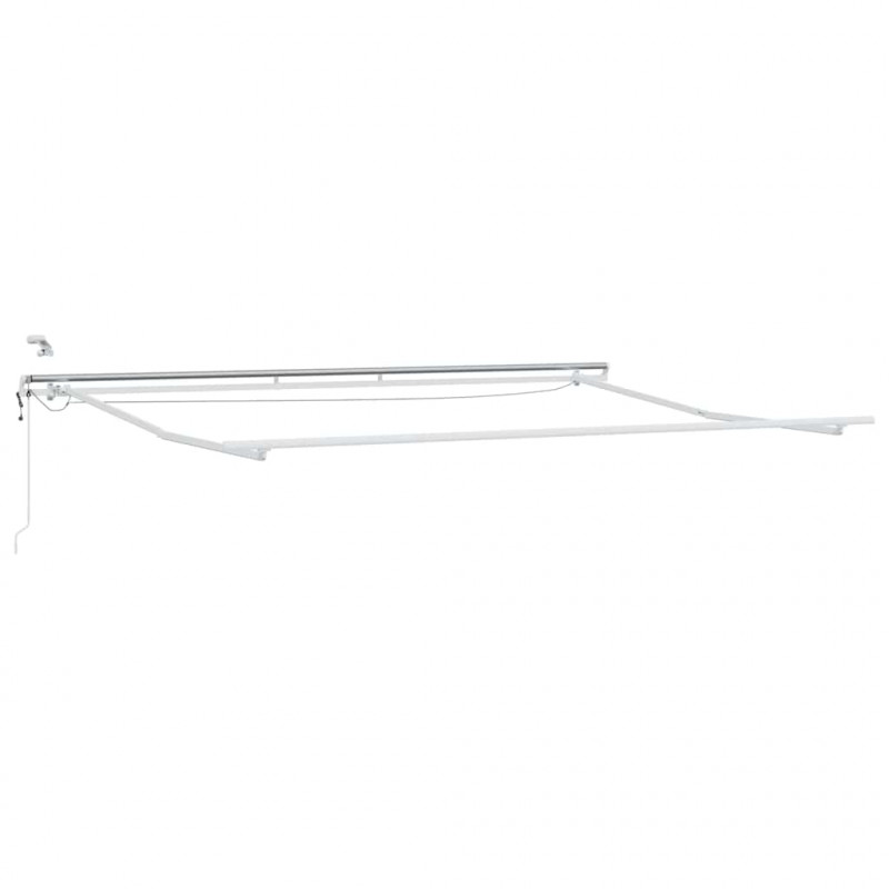 Markiza zwijana Zielony i Biały 400 × 300 cm Poliester i Metal