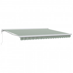 Markiza zwijana Zielony i Biały 400 × 300 cm Tkanina i Metal