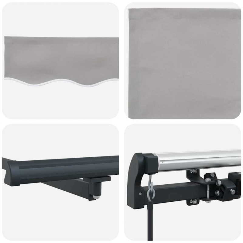 Markiza zwijana Jasnoszary 400 × 350 cm Poliester i Stal