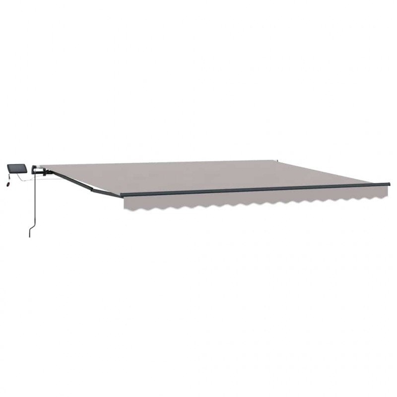 Markiza zwijana Ze LED Lights Jasnoszary 400 ×350 cm tkanina