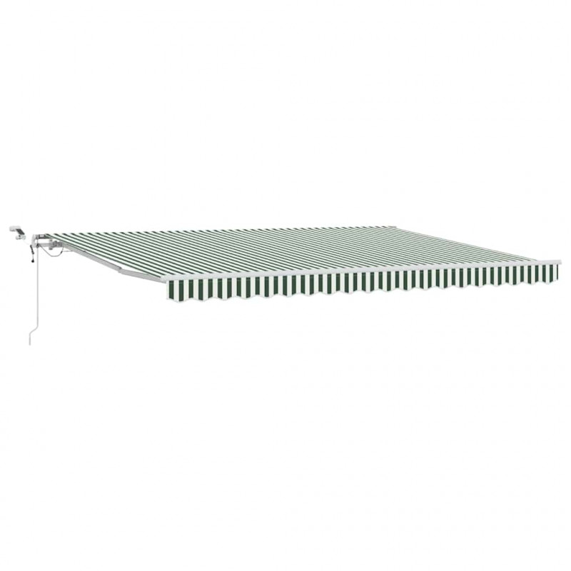 Markiza zwijana Zielony i Biały 450 × 300 cm Poliester i Metal