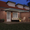 Markiza zwijana Ze LED Lights Zielono-biały 450 ×300 cm tkanina