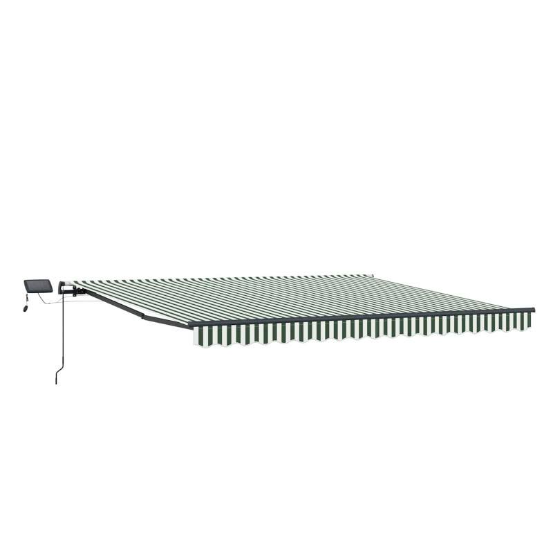 Markiza zwijana Ze LED Lights Zielono-biały 450 ×300 cm tkanina