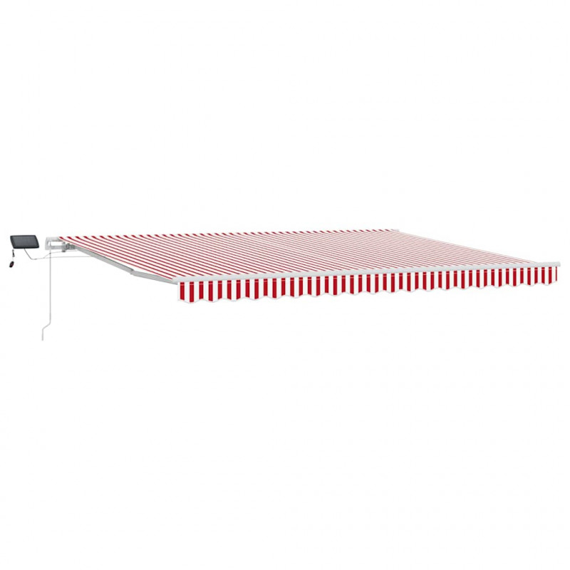 Markiza zwijana Czerwony i Biały 450 × 350 cm Tkanina i Stal