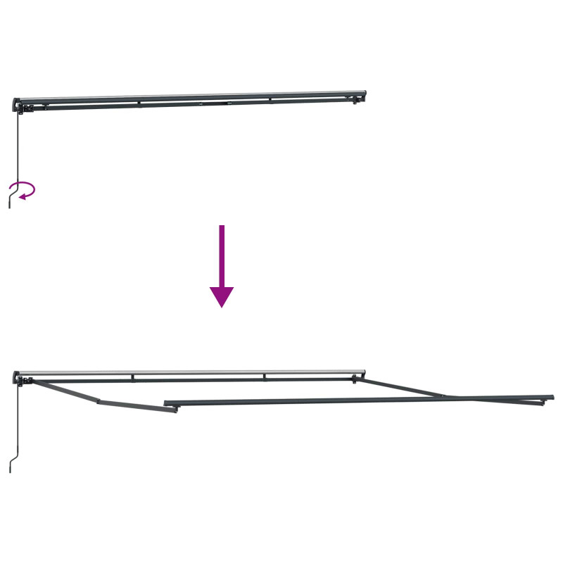 Markiza zwijana Wielokolorowe 450 × 350 cm Poliester i Stal