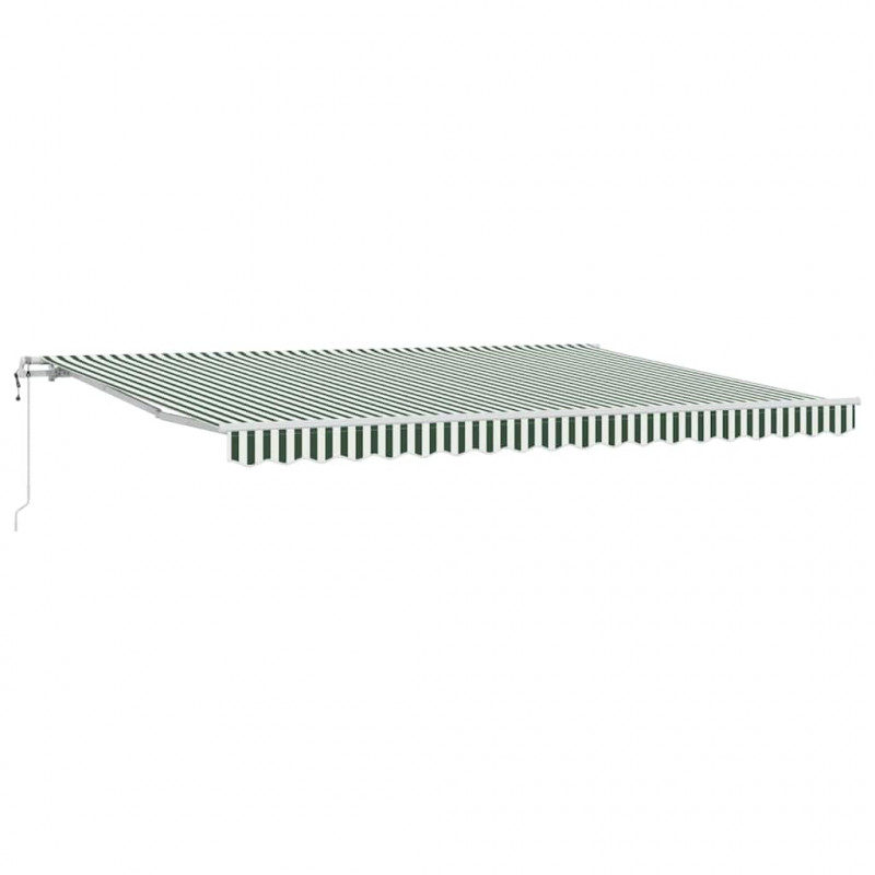Elektryczna Rozkładana Markiza Zielony i Biały 450 × 350 cm