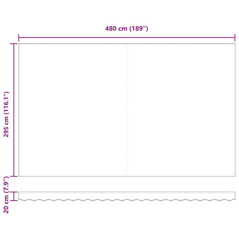 Rama markizy Brązowy 500 × 300 cm Poliester z powłoką PU