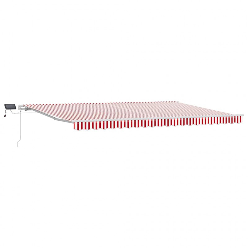 Markiza zwijana Czerwony i Biały 500 × 300 cm Tkanina i Stal