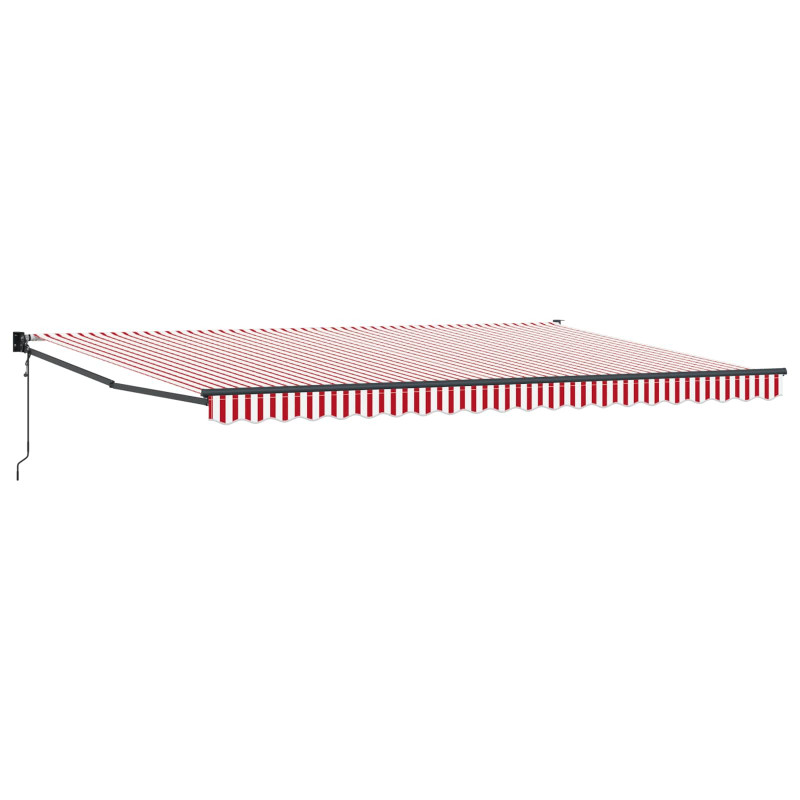 Markiza Czerwony i Biały 500 x 300 x 165 cm Poliester i Metal