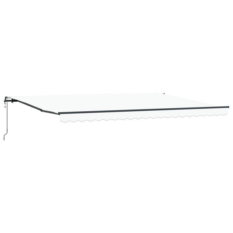Markiza zwijana Biały 500 × 300 cm Tkanina i aluminium