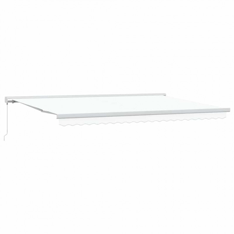Markiza zwijana Biały 500 × 300 cm Tkanina i Metal