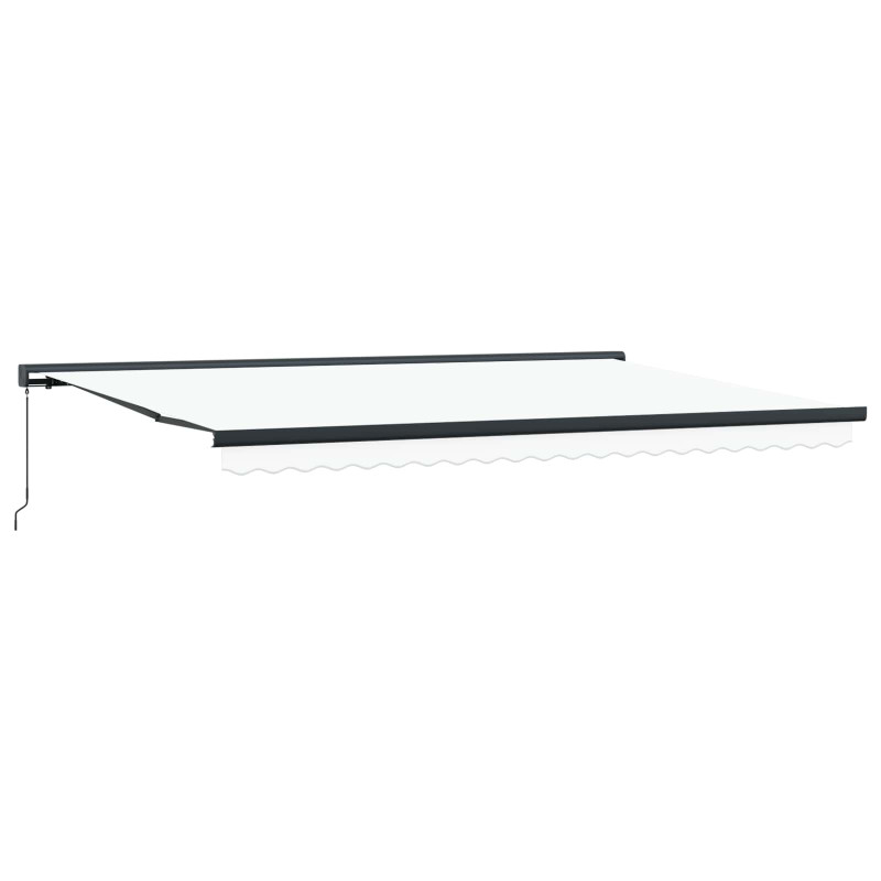 Markiza zwijana Biały 500 × 300 cm Tkanina i Metal