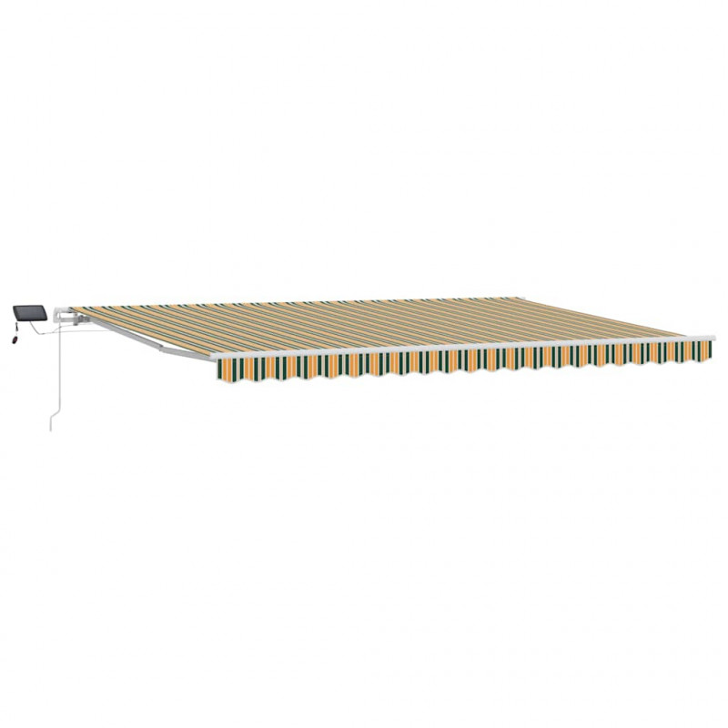Markiza zwijana Zielony i żółty 500 × 300 cm Tkanina i Stal