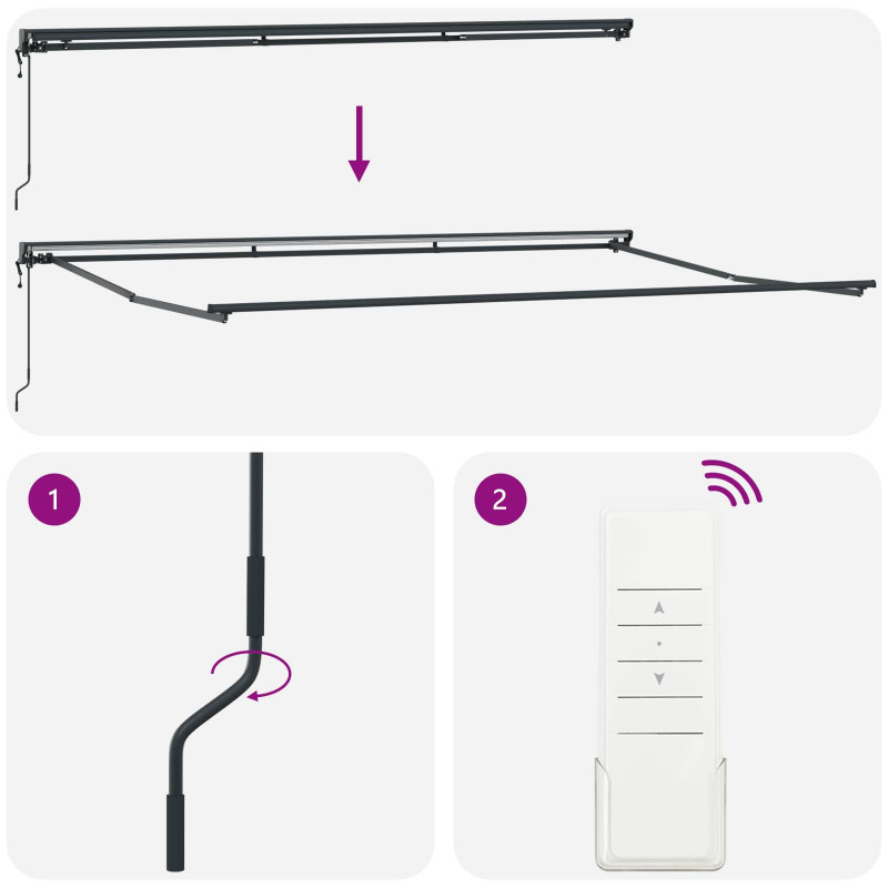 Rama markizy Zielony i Biały 500 × 300 cm