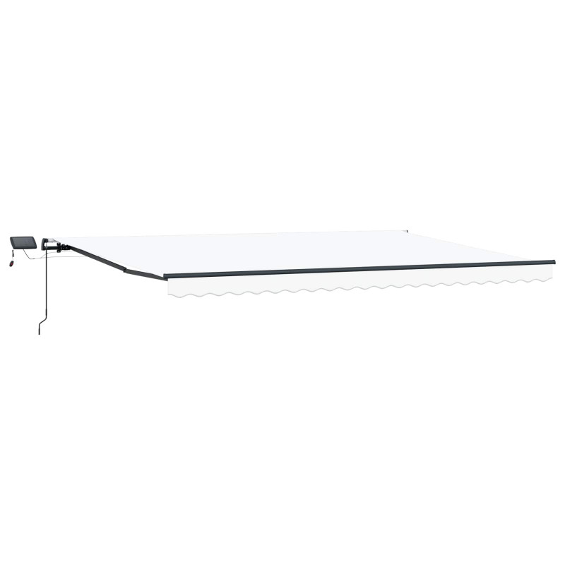 Markiza zwijana Ze LED Lights Biały 500 ×350 cm tkanina