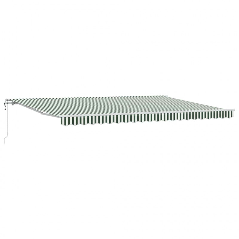 Elektryczna Rozkładana Markiza Zielony i Biały 500 × 350 cm