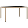 7-cz. zestaw mebli bistro z poduszkami, beżowy, polirattan