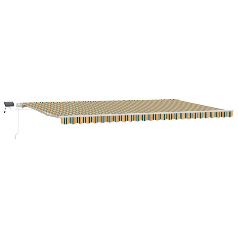 Markiza zwijana Zielony i żółty 600 × 300 cm Tkanina i Stal