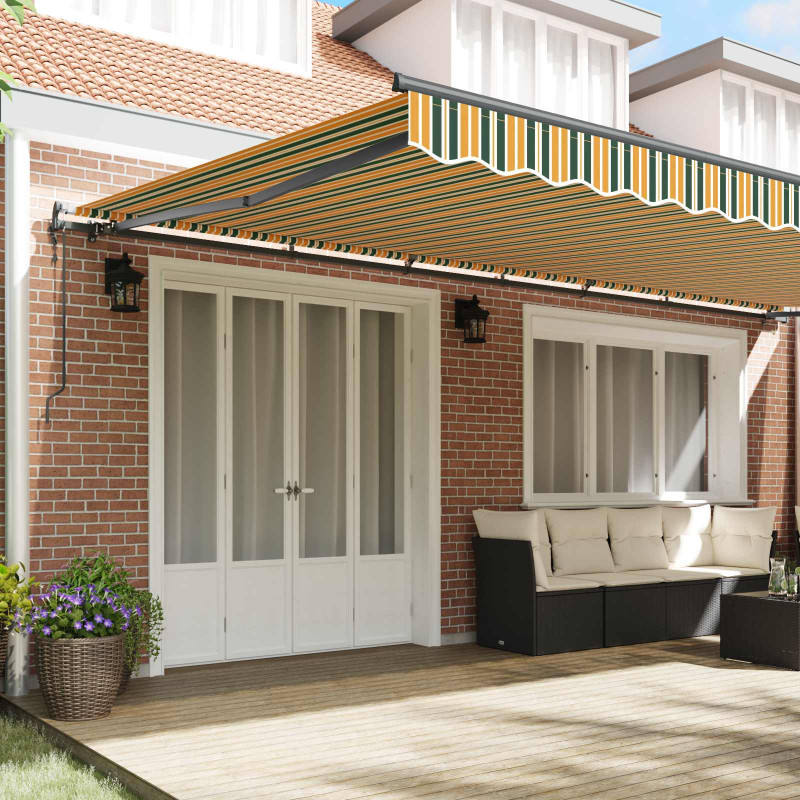 Markiza zwijana Zielony i żółty 600 × 350 cm
