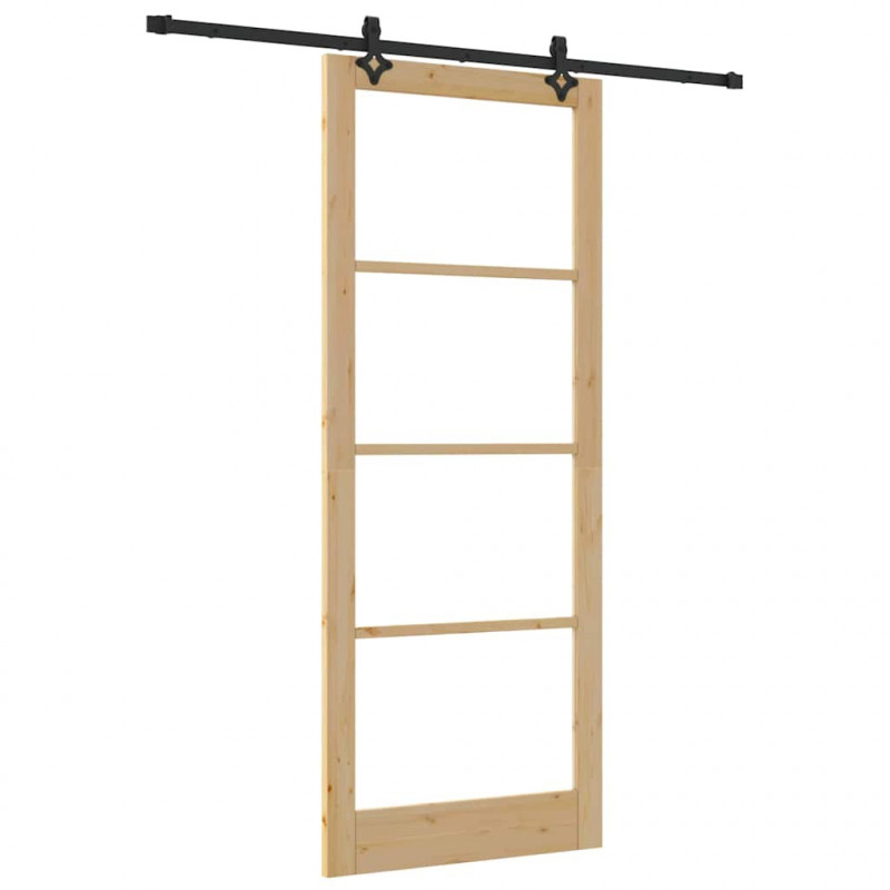 Drzwi przesuwne ORKDAL Naturalny i czarny 93 x 232 cm