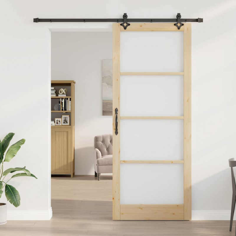 Drzwi przesuwne ORKDAL Naturalny i czarny 93 x 232 cm