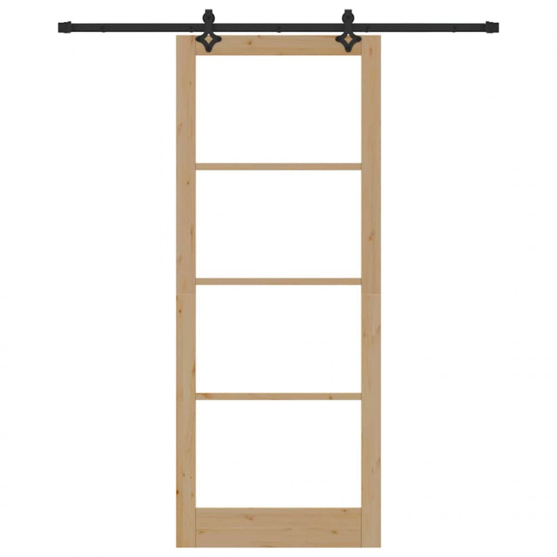 Drzwi przesuwne ORKDAL Naturalny i czarny 93 x 232 cm