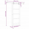 Drzwi przesuwne Biały 83 x 202 cm Lite drewno sosnowe i szkło